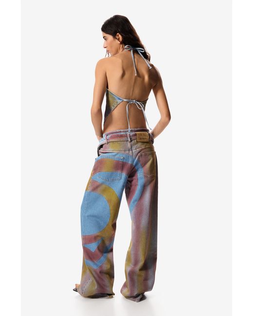 Desigual White Oversized Trousers Masha Popova, Cotton