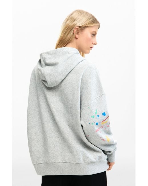 Desigual White Mickey Mouse Sweatshirt, Cotton
