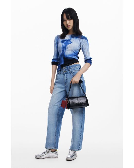 Desigual White Small Shiny Crossbody Bag
