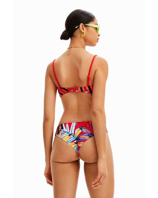 Desigual Red Tropical Bikini Bottoms