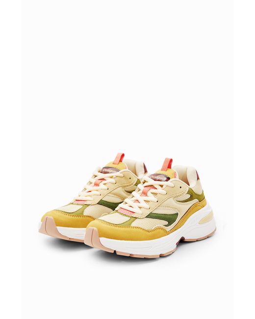 Desigual Metallic Patchwork Running Sneakers