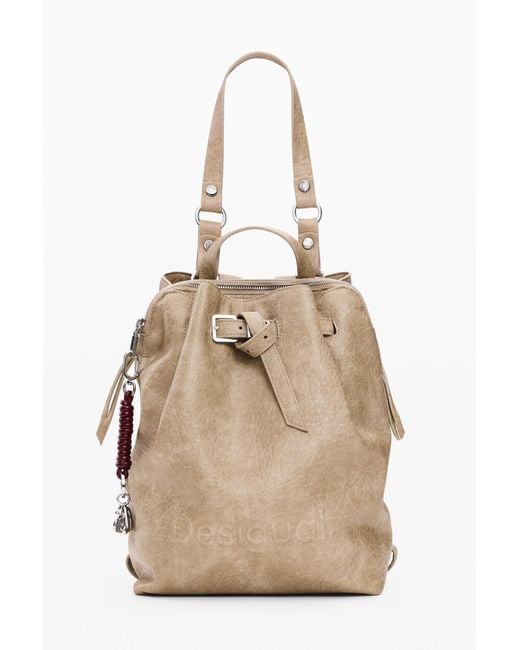 Desigual Natural Medium Backpack, Polyurethane