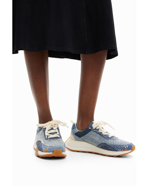 Desigual Blue Denim jogger Sneakers