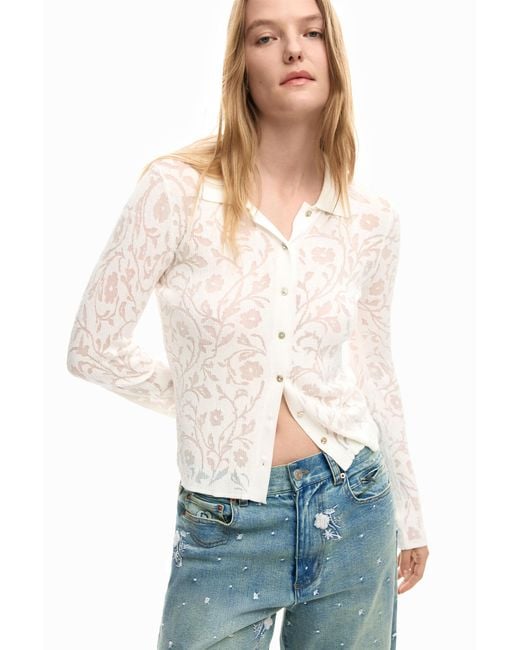 Desigual Blue Embroidered Balloon Jeans, Cotton