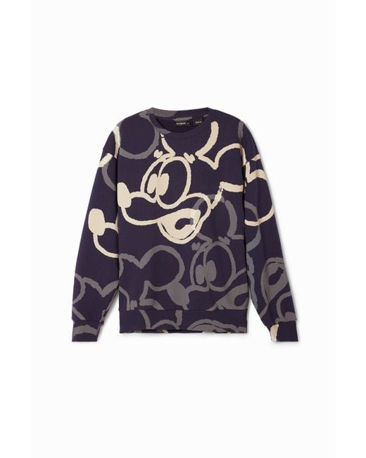 Desigual Blue Mickey Sweatshirt, Cotton for men