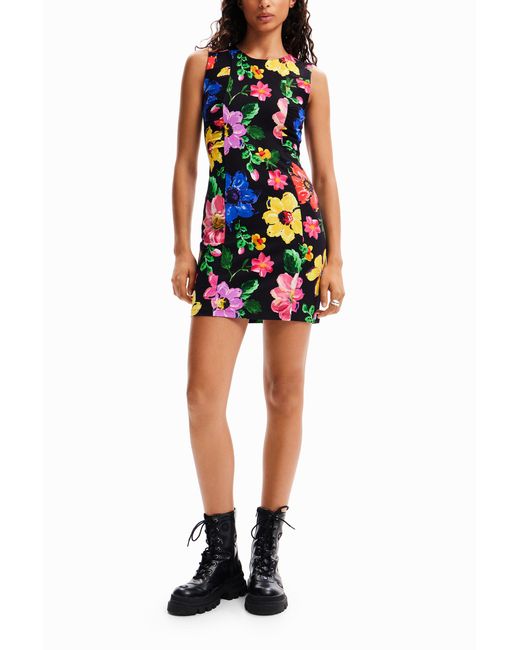 Desigual White Floral Mini Dress