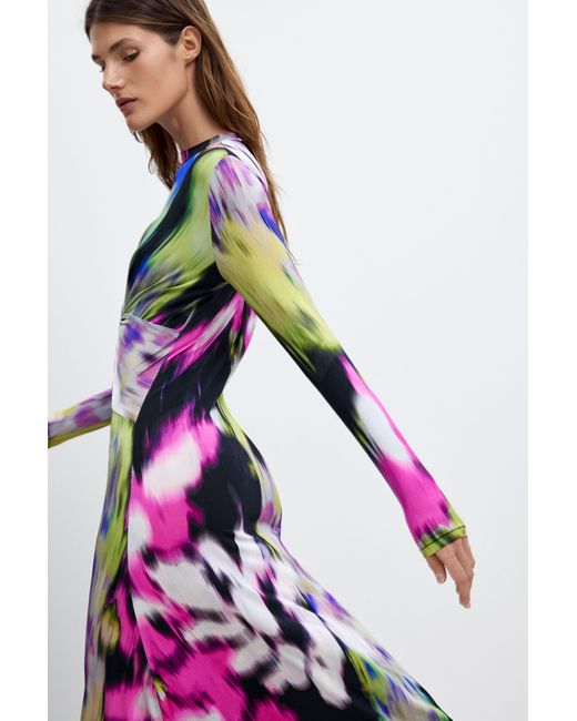 Desigual White Long Printed Dress M. C. Lacroix, Viscose