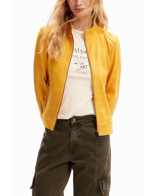 Desigual Metallic Slim Biker Jacket, Polyester