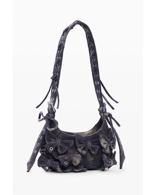 Sac Moyen En Coton Avec Nœuds, Femme, Coton Desigual en coloris Black