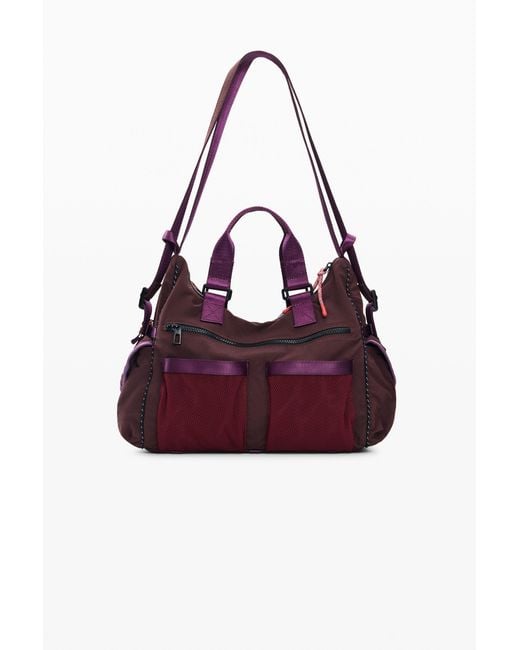 Desigual Purple 2-In-1 Backpack Bag, Polyamide