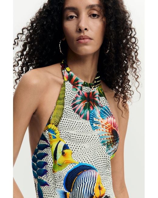 Desigual White Dress Designed By Mr. Christian Lacroix