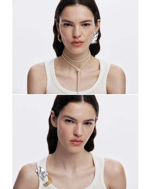 Desigual Multicolor Asymmetric Earrings And Plated Zalio