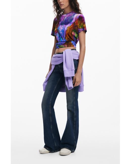 Desigual Red Leaf T-Shirt, Viscose