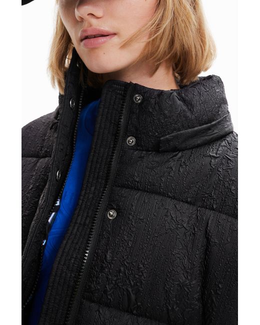 Desigual Black Textured Padded Jacket
