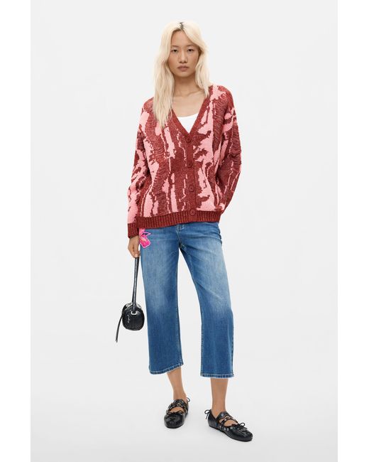 Desigual Red Chunky Knit Cardigan