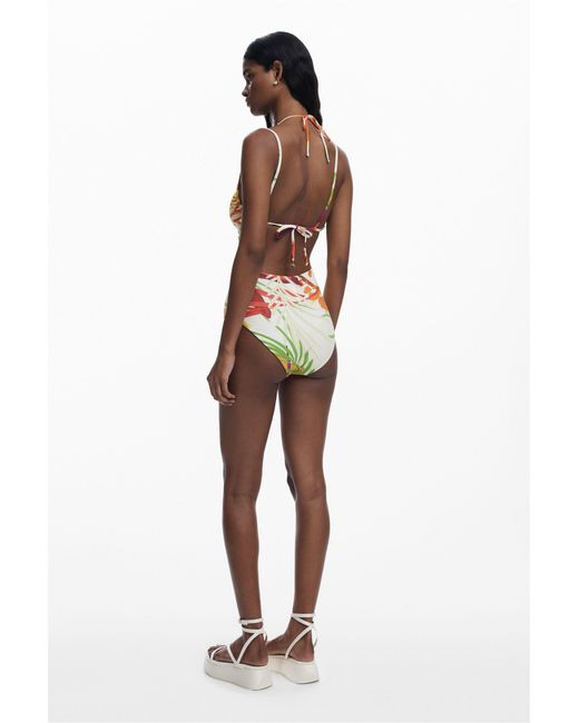 Desigual White Tropical Swimsuit