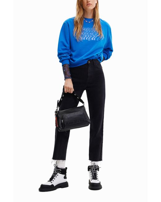 Desigual Blue Logo Sweatshirt, Cotton
