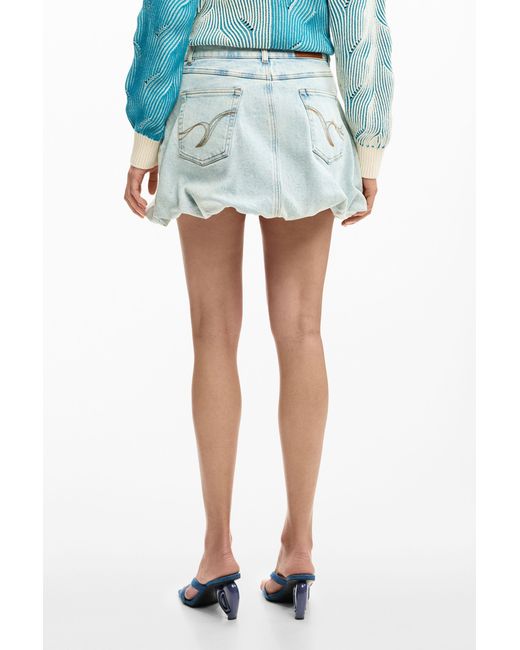 Desigual Blue Short Denim Skirt, Cotton