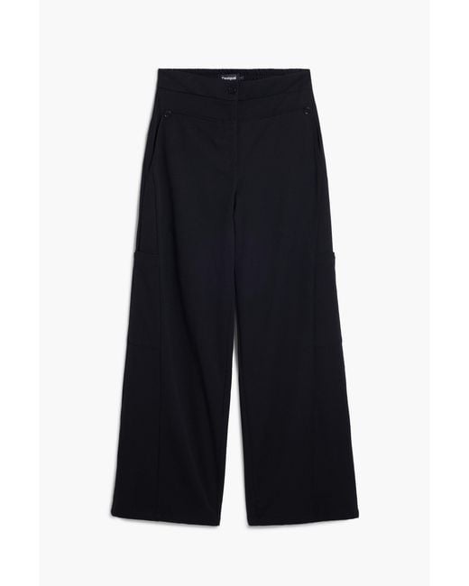 Desigual Blue Straight Plain Tailor Trousers