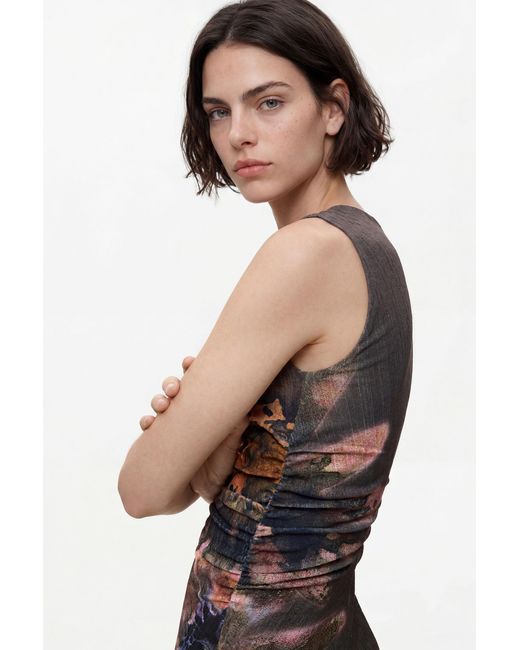 Desigual White Floral Print Dress, Polyester