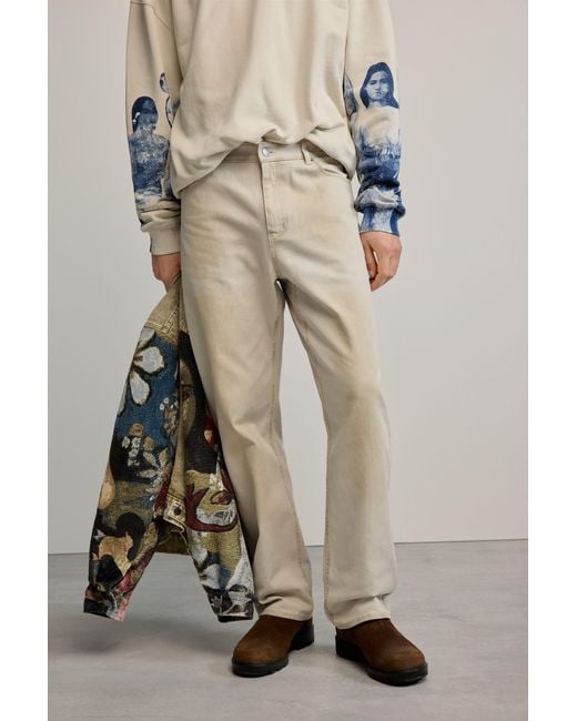 Desigual Natural Plain Long Trousers, Cotton for men