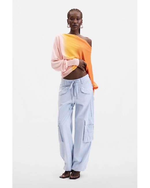 Desigual Orange Fine Knit Sweater