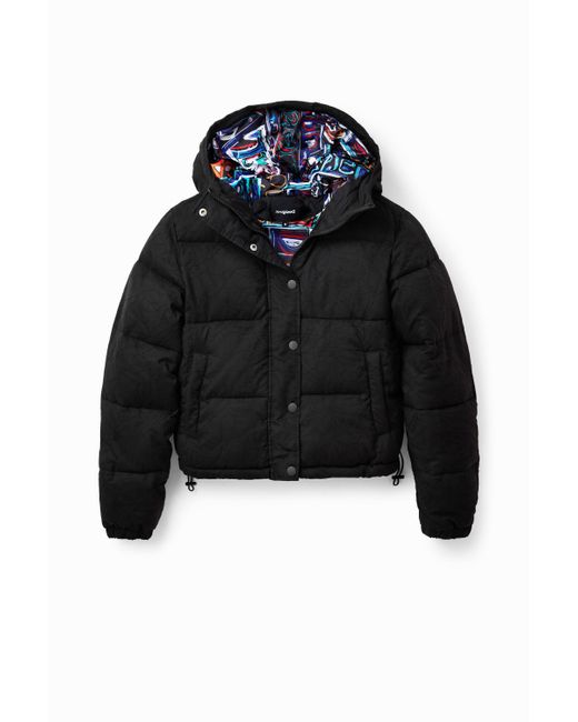 Desigual Black Kurze Steppjacke Stickereien