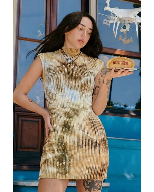 Desigual Blue Textured Dress, Polyester