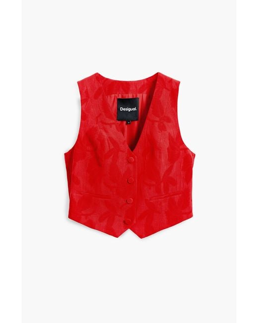 Desigual Red Contrast Vest