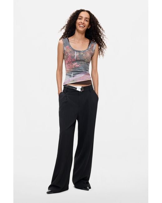 Desigual Blue Turn-Up Waist Trousers