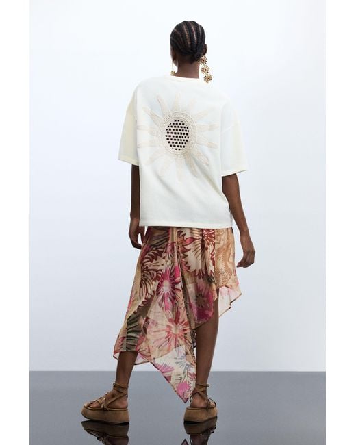 Desigual White Short Sleeve Knit T-Shirt
