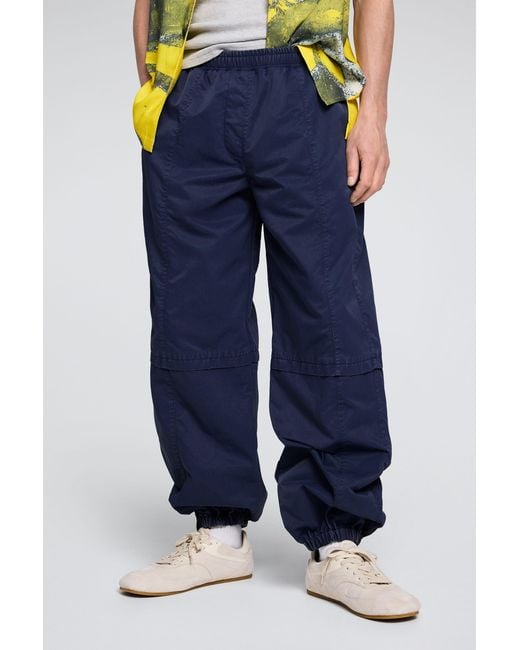 Desigual Blue Plain Long Trousers, Polyamide for men