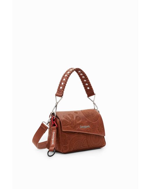 Desigual Brown Small Embroidered Bag