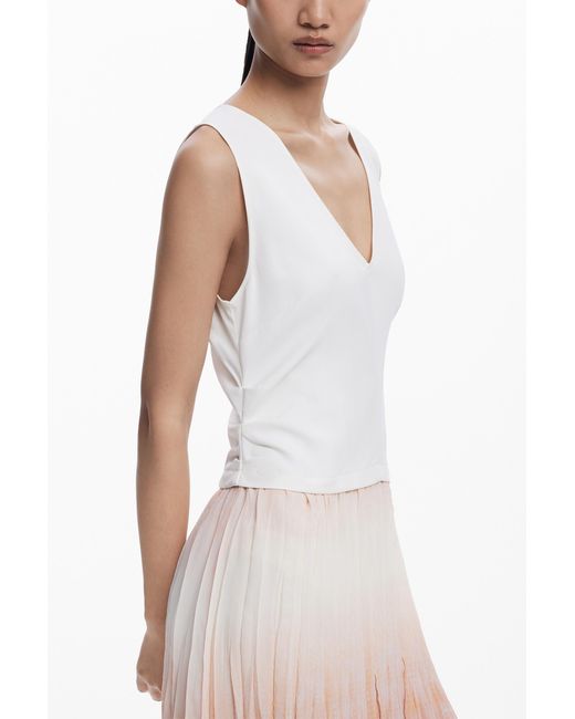 Desigual White Long Gradient Dress