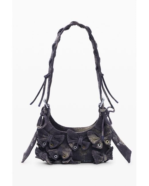 Sac Moyen En Coton Avec Nœuds, Femme, Coton Desigual en coloris Black