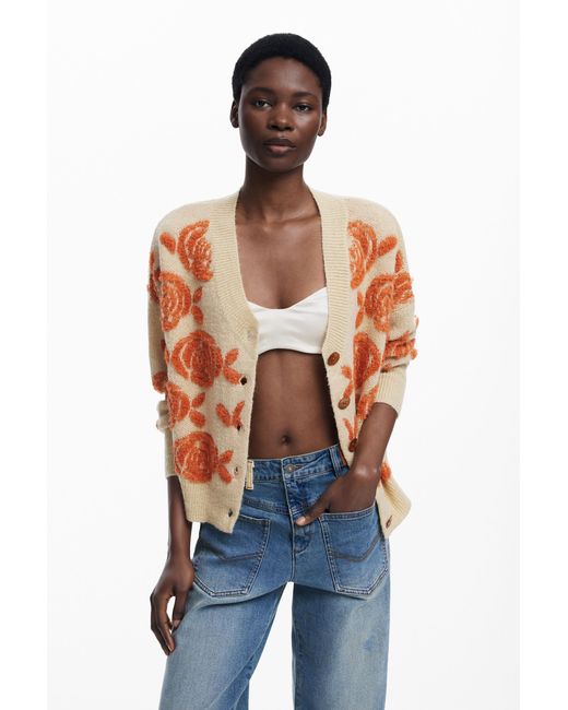 Desigual Blue Button Sweater
