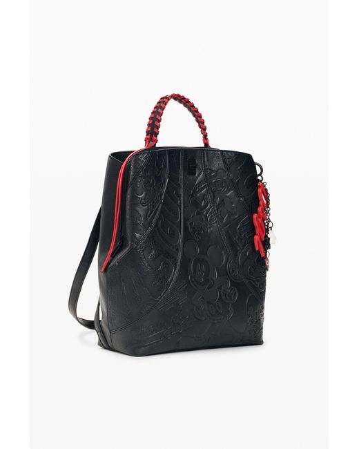 Desigual Black Medium Mickey Backpack, Polyurethane
