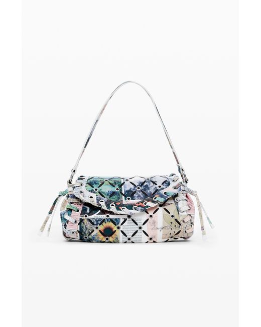 Borsa Piccola Stampata, Donna, Poliuretano di Desigual in White