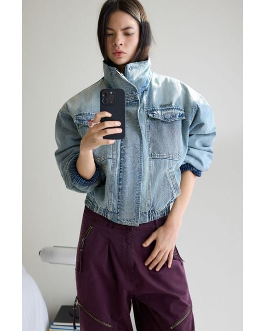 Desigual Blue Reversible Trucker Jacket, Cotton