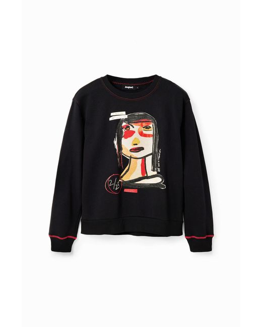 Knit Sweat Long Sleeve Sudadera Desigual de color Black