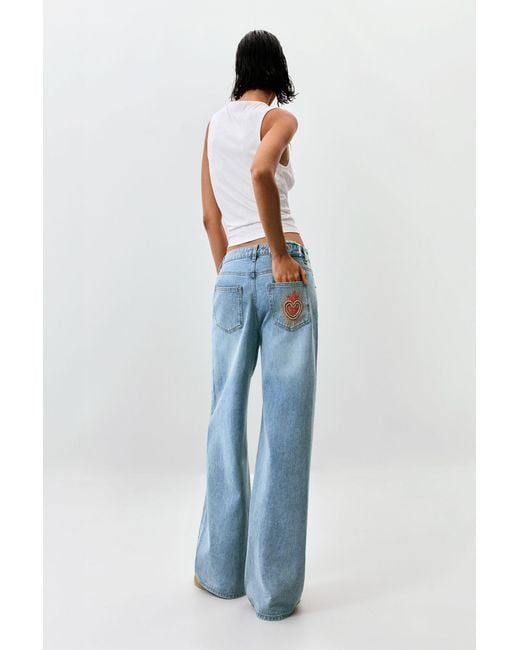 Desigual Blue Printed Denim Trousers