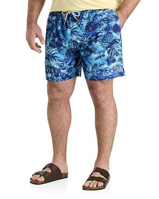 Tommy Bahama Blue Big & Tall Ocean Escape Swim Trunks for men
