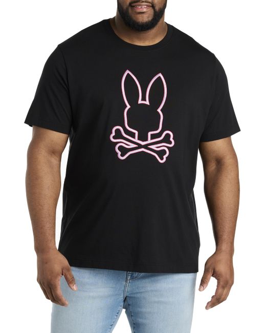 Psycho Bunny Black Big & Tall Floyd Graphic Tee for men