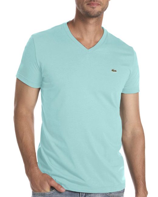 Lacoste Big & Tall Jersey V-neck T-shirt in Blue for Men | Lyst