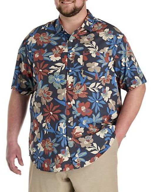 O'neill Sportswear Blue Big & Tall Eco Standard Floral Sport Shirt for men
