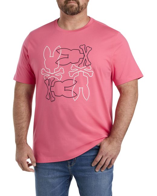 Psycho Bunny Pink Big & Tall Rodman Graphic Tee for men