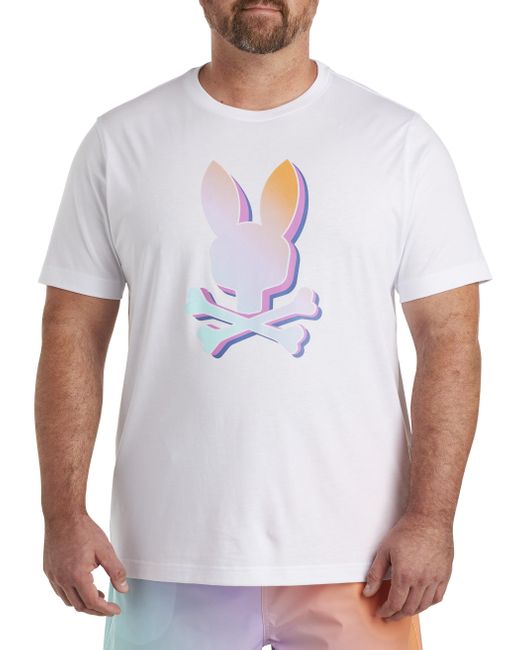 Psycho Bunny White Big & Tall Palm Springs Graphic Tee for men