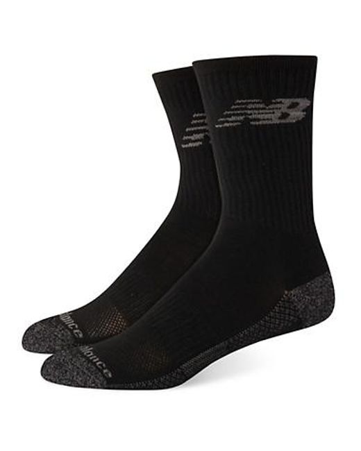 New Balance Black Big & Tall 2-Pk Cool Performance Crew Socks for men