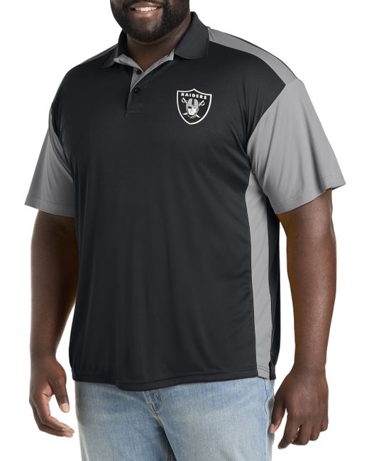 Nfl Black Big & Tall Colorblocked Polo Shirt for men