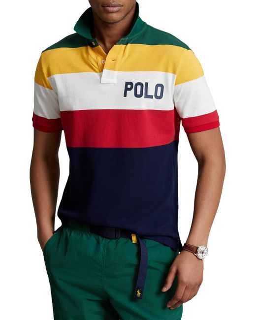 Polo Ralph Lauren Big Tall Striped Mesh Polo Shirt for Men Lyst